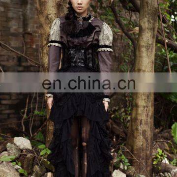 Steampunk Gothic Jabot-collar With Laces Hands of the Clock and Gear photo-4