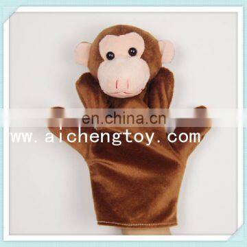 customize lovely plush monkey hand puppet/plush animal handpuppet