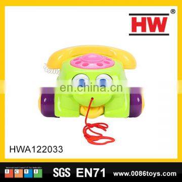 Factory price green and red Telephone shape car pull line follower toys for kids