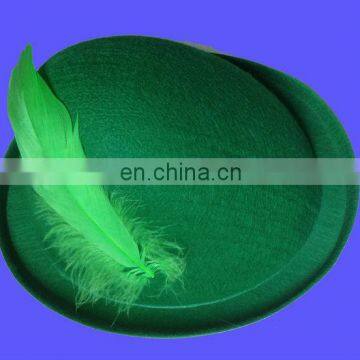 Green top hat st patricks day hat irish festival hat doted with green feather