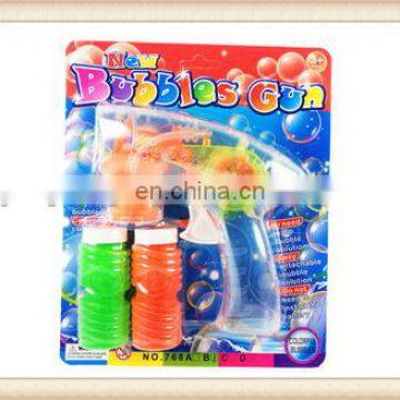 Battery operated LED light and musical transparent bubble gun toy