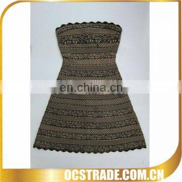 2014 women hot strapless bandage dress grey lace design