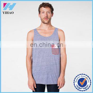 Trade assurance Dongguan Yihao Men's Fitness Stripe Tank Tops, Wholesale Stringer Singlet Tank Tops Gym For Men