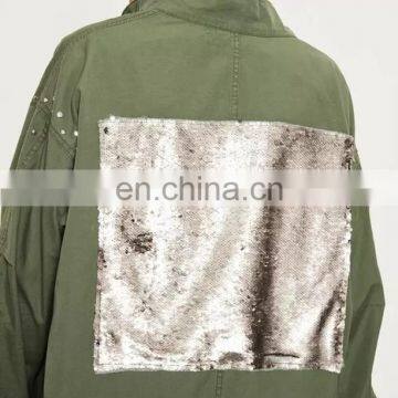 OEM Serives Women New Pants Army Greencosts Design Long Sleeves Ladies Coats photo-4