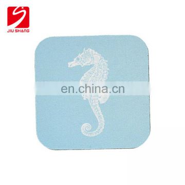 Custom polyester fabric recycled rubber drink coaster with rubber bottom