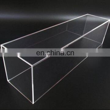 Simple design high clear long acrylic 5-sides display box