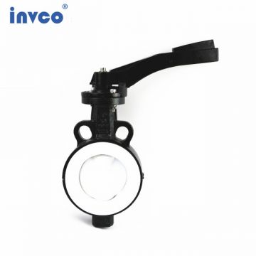 INVCO Wafer type lining butterfly valve,Wafer connection Fluorine butterfly valve