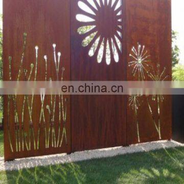 Decorative Corten Steel Garden Fence Antique Garden Privacy Fence