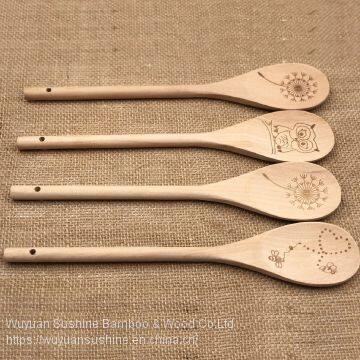 Wooden Spoons,Made of Chinese Cherry,with Laser Printing photo-3