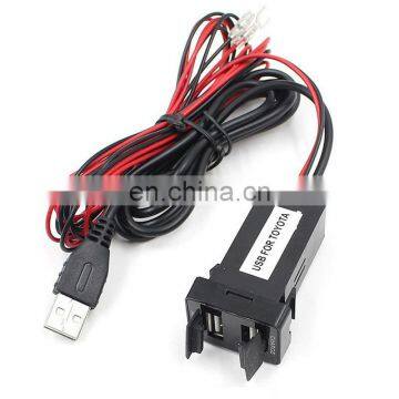 Dual port car usb charger with audio for Toyota