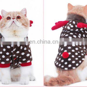 Wholesale Dog Pet Cat Xmas Elk Winter Point Plush Clothes Hoodie Sport Overcoat photo-3