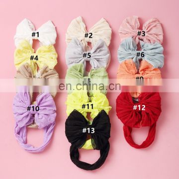 Cute Lace Bow Baby Headband Soft Flower Silk Hair bands for Girl Headwear Children Bowknot Hair Ties Infant HeadWrap Accessories