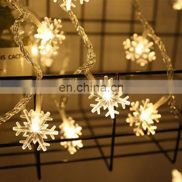 LED Garland Holiday Snowflakes String Fairy Lights Battery Powered Hanging Ornaments Christmas Tree Party Home Decor