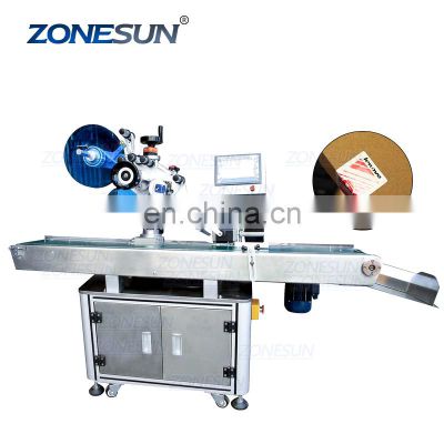 ZONESUN ZS-TB833 Horizontal Folding Carton Box Anti Tamper Adhesive Sticker Packing Automatic Sealing Corner Labeling Machine