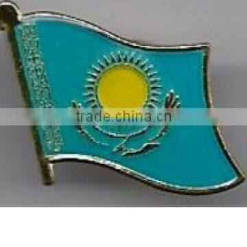 Custom design high quality cloisonne hard enamel filled Kazakhstan Flag Lapel Pin