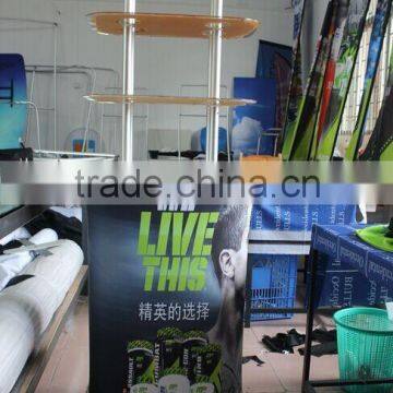 Portable Folding /Reusable/Exhibtion /Trade Show Booth Fabric Brand Display Shelves Podium For Wholesale