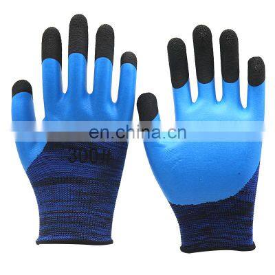 Construction Building  Blue Latex Foam 3/4 Coated Hand Work Gloves