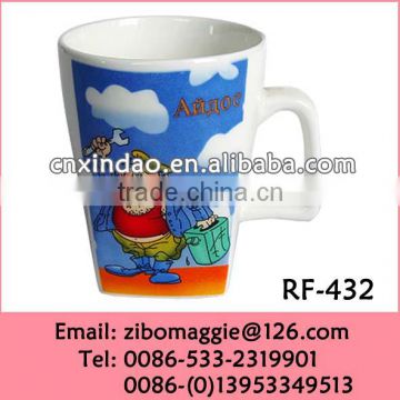 Sqaure Shape Wholesale Zibo Made Ceramic New Design Coffee Mug for Alibaba Express