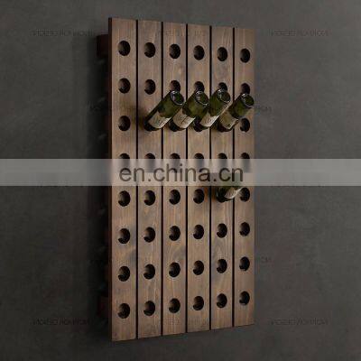 Wine Rack Wooden Over the Wall Hanging Shelf With Holes photo-2