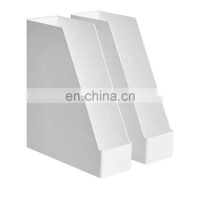 White Acrylic Magazine Rack Plastic File Organizer Office Desktop Storage