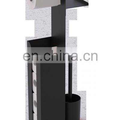 New Design Iron Powder Coating Toilet Roll Paper Holder With Toilet Brush photo-5