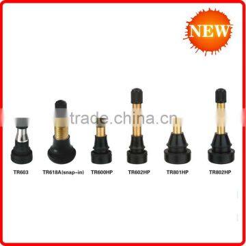 snap in tubeless tire valve for high pressure application