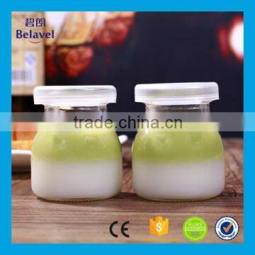 Food grade empty jam jar clear glass 100ml pudding bottle