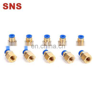 SNS SPMF Series Pneumatic Straight Female Thread Bulkhead Quick Connect Pipe Fittings Tube Joints