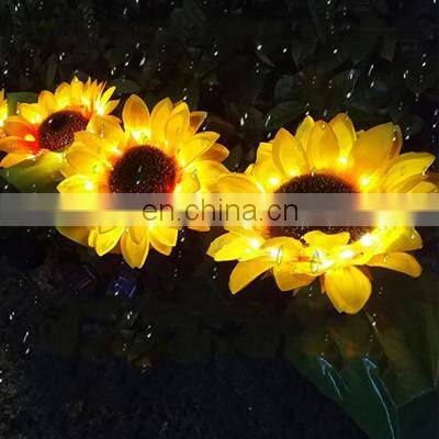 Outdoor Solar Power LED Sunflower Light ABS Garden Landscape LED Solar Sunflower Lamp