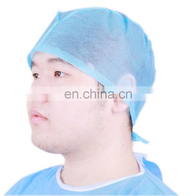 Hot sale non-woven disposable round cap For Hospital And Food Industry bouffant surgical cap