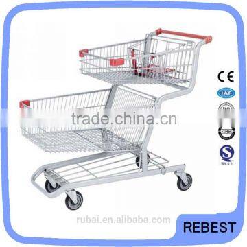 2 layer double decker shopping cart