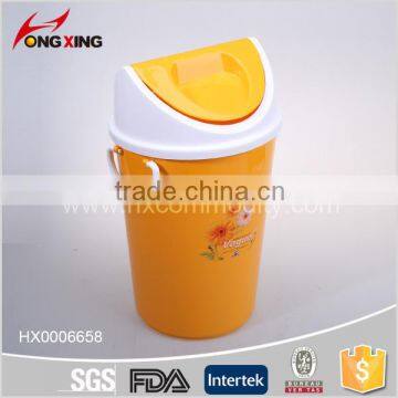 household simple design plastic trash bin with lid