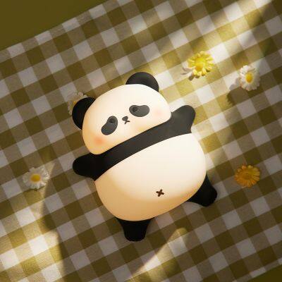 New Cute Cartoon Panda Night Light Usb Rechargeable Bedside Lamp Home Decor Silicone Animal Led Night Light For Child Gift photo-5