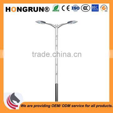 Basic type Dual-arm street light pole offered professional OEM service lamp poles