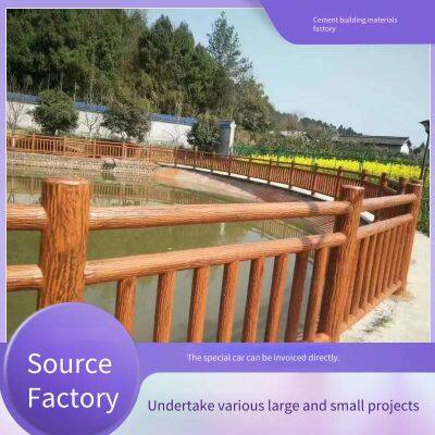 High-strength Cement Guardrails for River Channels and Dams, Precast Concrete Imitation Wood and Stone Fences, and Imitation Bark Handrails for Parks photo-3