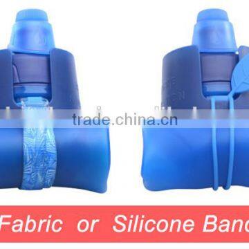 2016NEW Sports Outdoor 500ml/16oz Foldable Silicone Water Bottle, With Screw Lid Platinum Material photo-2