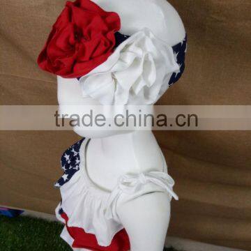 New Cute American Baby Girls July 4th Boutique Outfits Knit Cotton Layered Dress Clothing Sets Kids Girls Patriotic Outfits photo-3