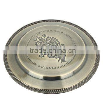 Vietnam Style Stainless Steel Serving Dish, Large Round Copper Serving Tray photo-5