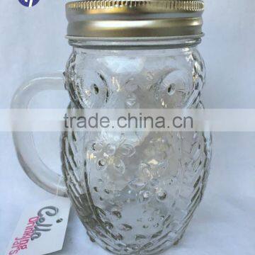 Glass Owl Mason Drinking Jars 16oz