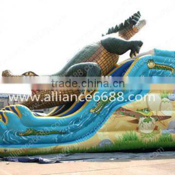 giant crocdile water slide for sale, inflatable water slide for frame pool