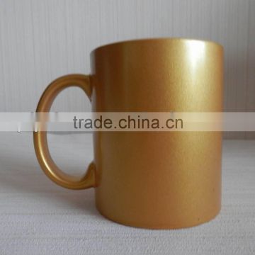 11oz. sublimation printable golden pearl finished ceramic cup,ceramic mug