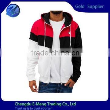 Custom New Design Splicing Men's Plain Winter Warm Hoodie