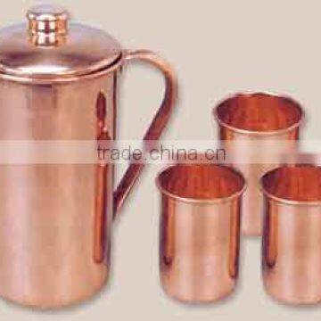 Copper Pitcher & Glasses