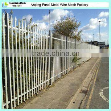 Zinc coating steel 2.0m high 'W' pale palisade fencing