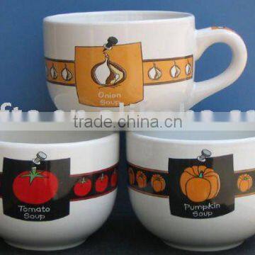 16OZ ceramic soup mugs cups with your logo printing