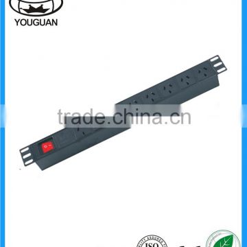 19 inch 8 ways Australia type Sockets and switches PDU Socket