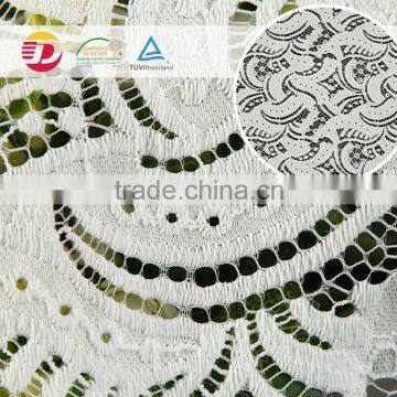 New Products Cheap 3D White Cotton Lace Embroidery Fabric for Bridal Dress photo-6