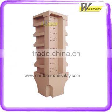 hot sale stable multifunctional tall floor free cardboard display shelf