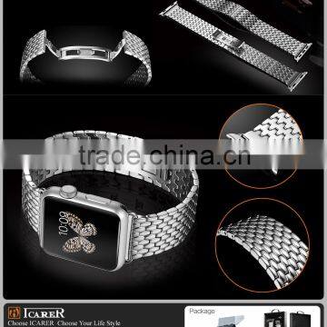 Icarer Armour Stainless Steel Watch Band For iWatch Sliver Wrist Strap For 38MM Apple Watch MT-4251