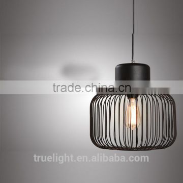 pendant light with iron line cage for interior decoration china supplier